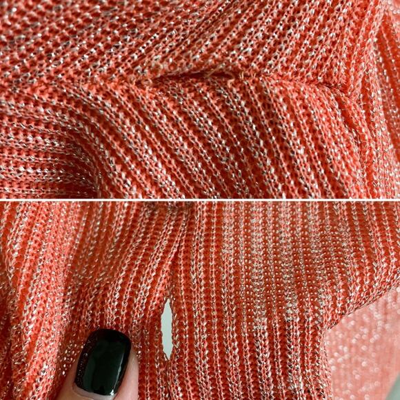 Vintage 60s L’Aiglon long sleeve V-neck zip back sparkle top blouse size medium - Picture 7 of 9